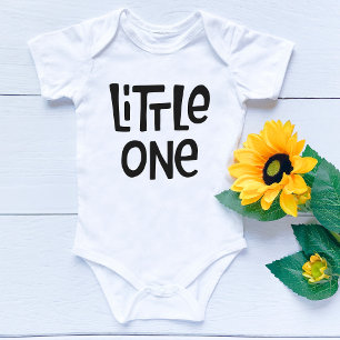 Modern Black Scandi Your "little One" MOM Text Baby Bodysuit