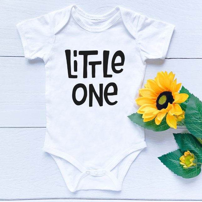 Modern Black Scandi Your "little One" MOM Text Baby Bodysuit (Creator Uploaded)