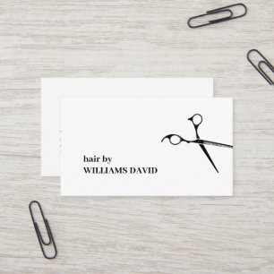 Modern Black Scissors Hair Stylist Business Card