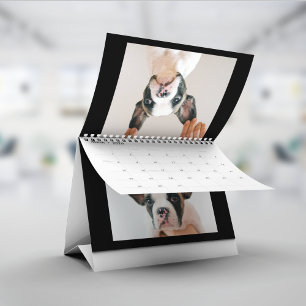 Modern Black Scrapbook Pet Photo Calendar
