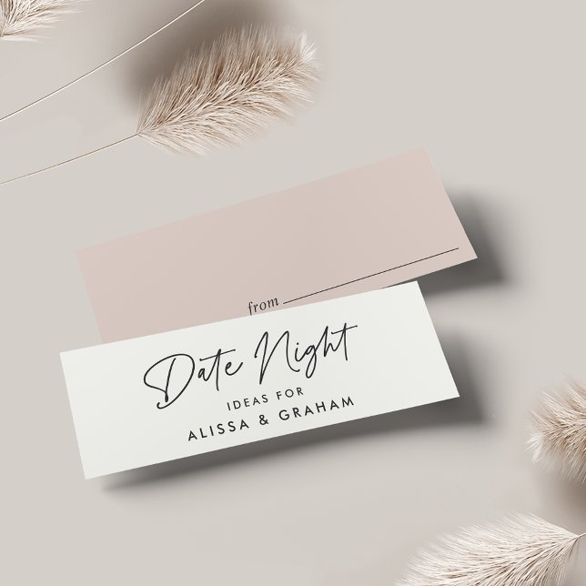 Modern Black Script Bridal Shower Date Night Card (Creator Uploaded)