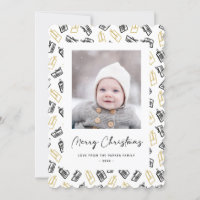 Modern Black Script Cute Gold Black Gifts Pattern 