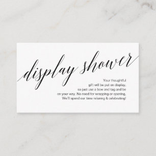 Modern black script, Display Shower Enclosure Card