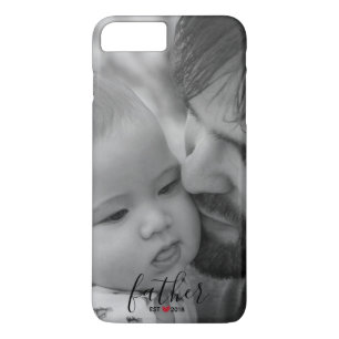 Modern Black Script Father Established Photo Case-Mate iPhone Case