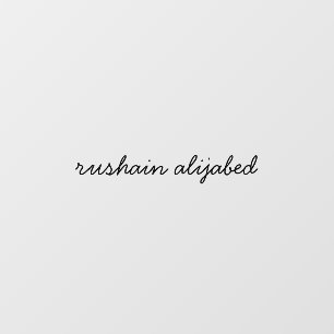 Modern Black Script Monogram Window Cling
