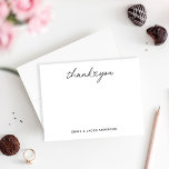 Modern Black Script Personalised Wedding Monogram Thank You Card<br><div class="desc">Send a sweet note of thanks for wedding gifts with these flat thank you cards featuring modern and simple black script text with a cute heart accent. Personalise the custom text with a minimal sans serif monogram of the bride and groom names. Note, black and white colour scheme can be...</div>