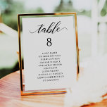 Modern Black Script Table Number Seating Chart<br><div class="desc">Modern and elegant design printed Black White Calligraphy Script Table Number Seating Chart Cards that can be customized with your text and add each table number card to your cart, one by one. Please click the "Customize it" button and use our design tool to modify this template. Check out the...</div>