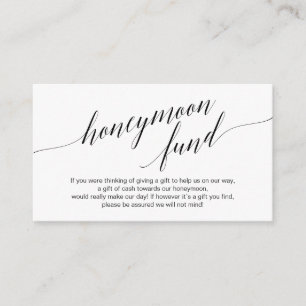 Modern black script, Wedding Honeymoon Fund Enclosure Card