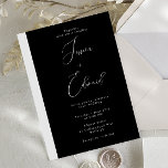 Modern Black Script Wedding Invitation<br><div class="desc">Modern Black Script Wedding Invitation

See matching collection in our Niche and Nest Store</div>