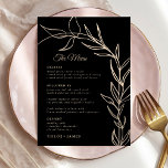 Modern Black Script Wedding Menu Cards<br><div class="desc">This wedding menu Has a modern handwritten font and a clean minimalist design. The menu cards feature a script style and a layout that is easy to cutomize.</div>