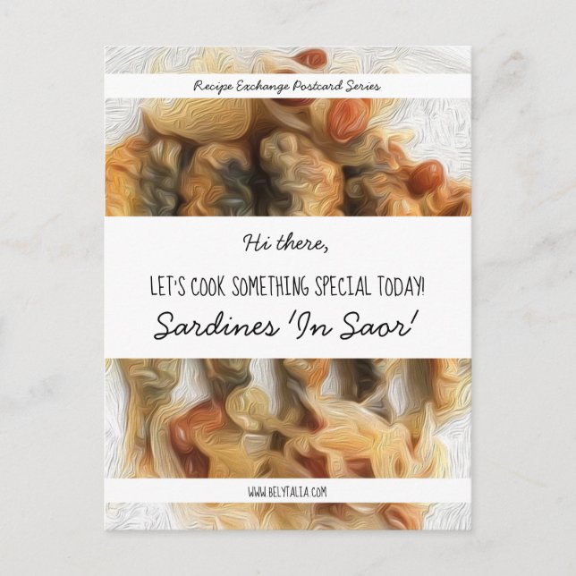 Modern Black Script White Recipe Card (Front)