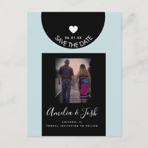 Modern Black Shapes Save the Date Postcard