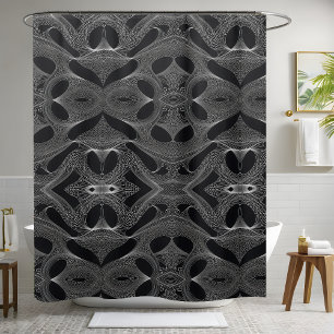 Modern Black Shower Curtain Style 2