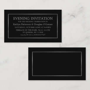 Modern Black & Silver Evening Invitation