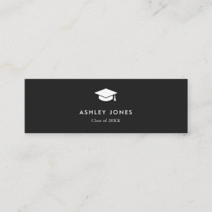 Modern Black Simple Graduation Name Card