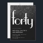 Modern Black Simple Stylish Chic 40th Birthday Invitation<br><div class="desc">Modern Black White Simple Stylish  Chic 40th Birthday. Feature minimal graphic design and chic typography.</div>