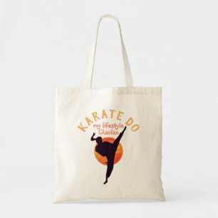 Modern Black Sports Karate Silhouette Martial Arts Tote Bag