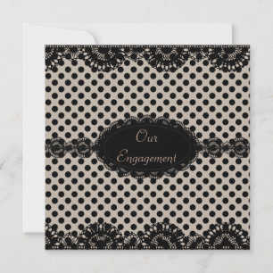 MODERN BLACK SPOT ENGAGEMENT PARTY INVITATION