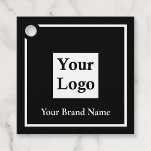 Modern Black Square Custom Logo Apparel Price Tag
