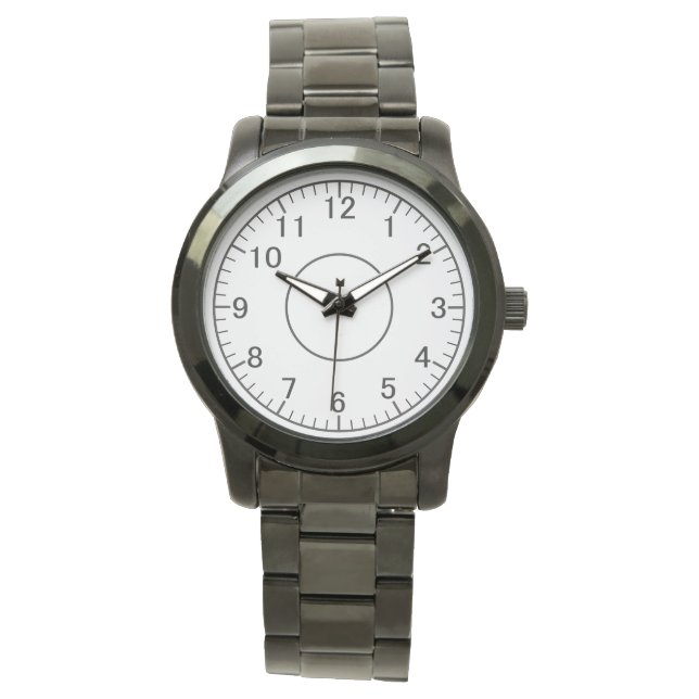 Modern Black Stainless Steel Watch  (Front)
