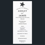 Modern Black Starfish Wedding Program for Ceremony Programme<br><div class="desc">This modern starfish wedding program is perfect for a beach or tropical themed ceremony. It is fully customisable. To add or remove sections,  change colour of text/background,  or adjust spacing,  click "customise further."  Matching items available.</div>