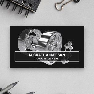 Modern Black Steel Ball Bearings Hardware Store Business Card