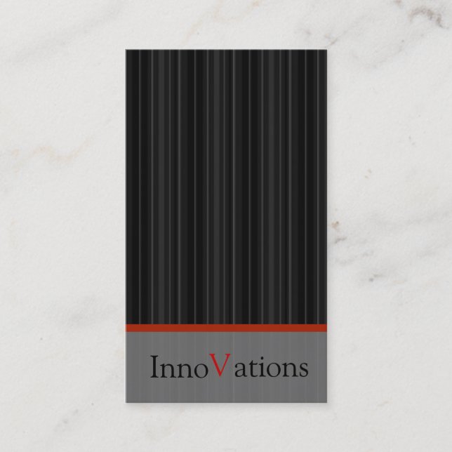 Modern Black Stripe Business Card (Front)