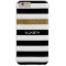 Modern Black Stripes FAUX Gold Glitz and Name
