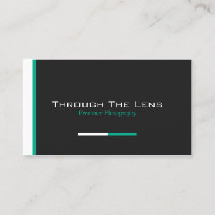 Modern Black, Teal & White Stripe - Business Card