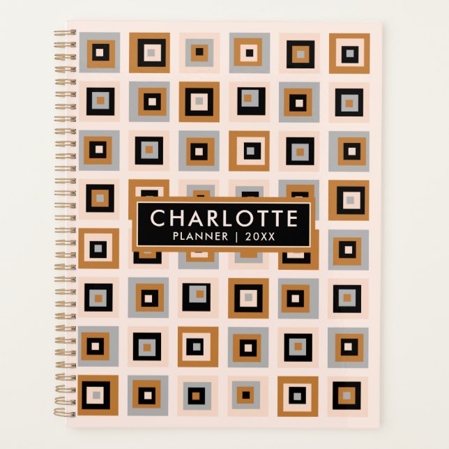 Modern Black Terracotta Squares 2023 Planner (Front)