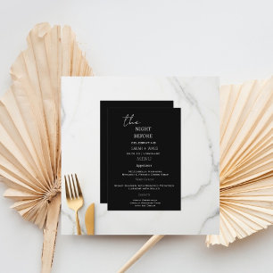 Modern Black The Night Before Rehearsal Dinner Menu