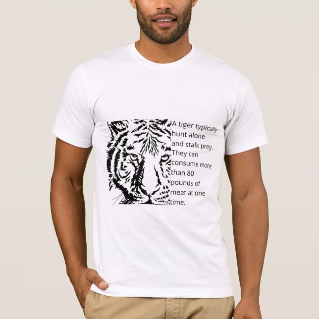 Modern black tiger with text men white T-Shirt (Front)