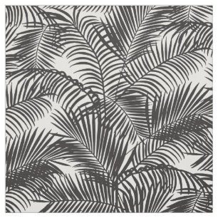 Modern black tropical palm trees pattern fabric