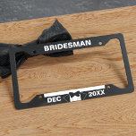 Modern Black Tuxedo Wedding License Plate Frame<br><div class="desc">Perfect for the Bridesman or any member of your Bridal Party that needs a license plate frame with your wedding date on it.</div>