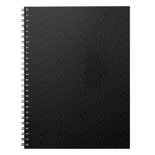Modern Black Twists Spiral Notebook (Front)