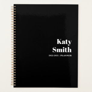 Modern Black Type Weekly Monthly Start Anytime Planner
