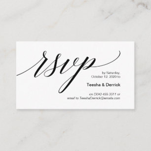 Modern black typeface, Wedding RSVP Enclosure Card