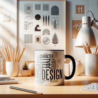Modern Black Typography Design Mug
