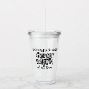 Modern Black Typography Greatest Grandpa Acrylic Tumbler