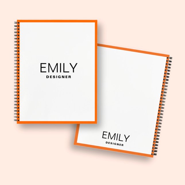 Modern Black Typography | Orange Border Notebook (Creator Uploaded)