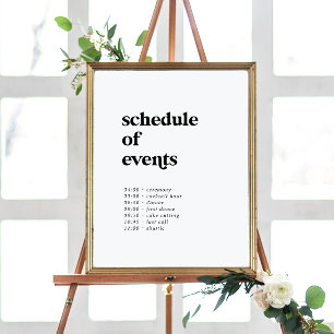 Modern Black Typography Order of Events Poster