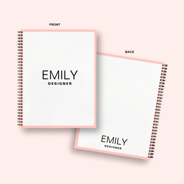Modern Black Typography | Pink Border Notebook (Creator Uploaded)