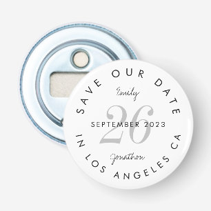 Modern Black Typography Save The Date Bottle Opener