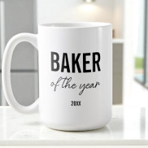 Modern Black Typography Simple Personalised Baker