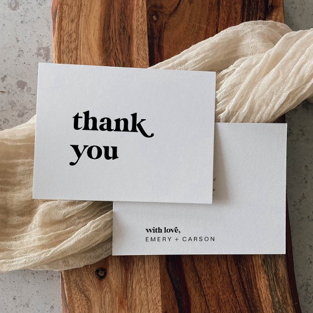Modern Black Typography Thank You Card (Creator Uploaded)
