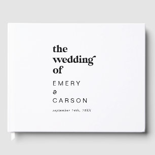 Modern Black Typography Wedding Guest Book
