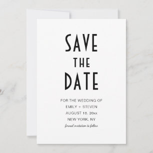 Modern Black Typography Wedding Photo Save The Date