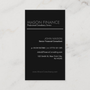 Modern Black Vertical - Professional Business Card