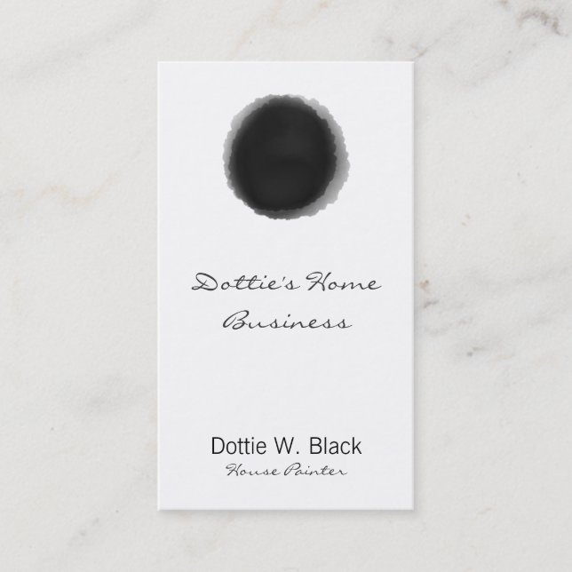 Modern Black Watercolor Dot Appointment Card (Front)