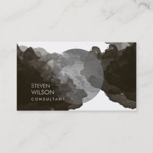 Modern Black Watercolor Elegant Artist Business Card